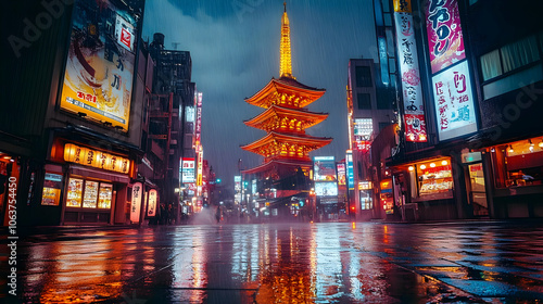 Rainy Night in the City wit...