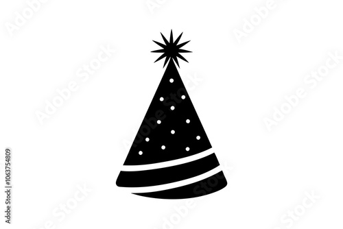 New Year Party Hat | isolated vector illustration on white background