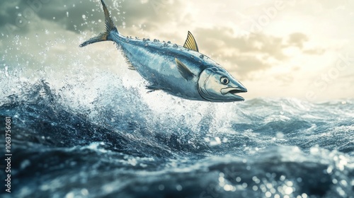 Tuna Jumping Out of the Water photo