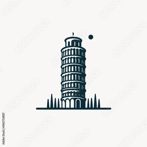 pisa tower logo illustrated