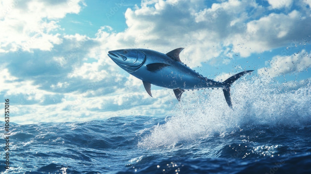 Fototapeta premium Tuna Leaping from the Ocean