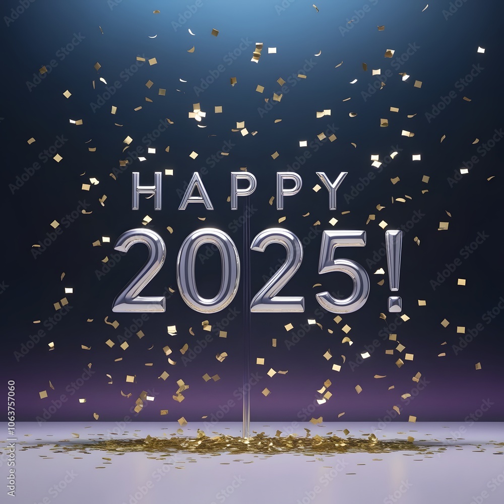 Naklejka premium 2025 NEW YEAR WORD 