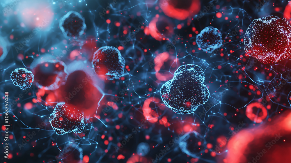 Cancer Cells Under Microscope Illustration Cancer Cells Under Microscope Illustration