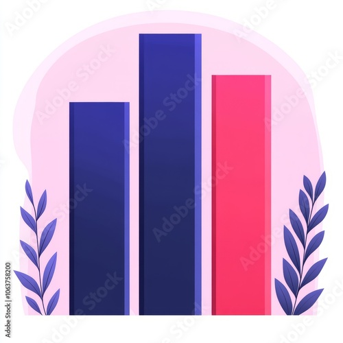 Free Download A minimalist bar chart with three vertical bars in varying heights and colors. - GFXLoad