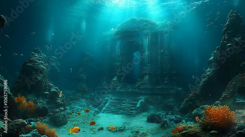 Underwater Ruins Illustration