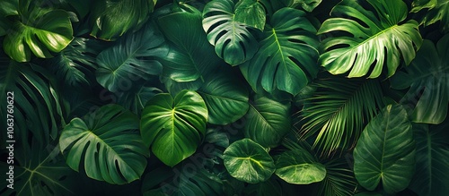 Wallpaper Mural Tropical Green Leaves Background Torontodigital.ca