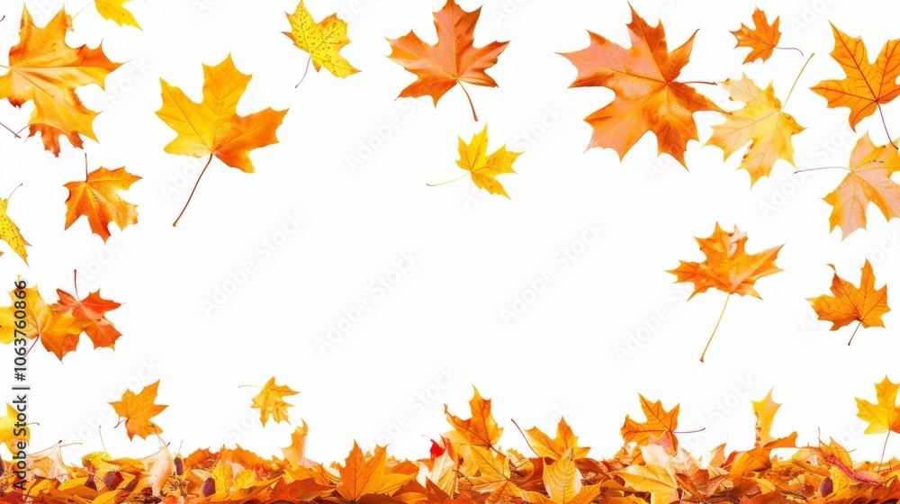 Pile of autumn leaves isolated on white background Pile of autumn leaves isolated on white background