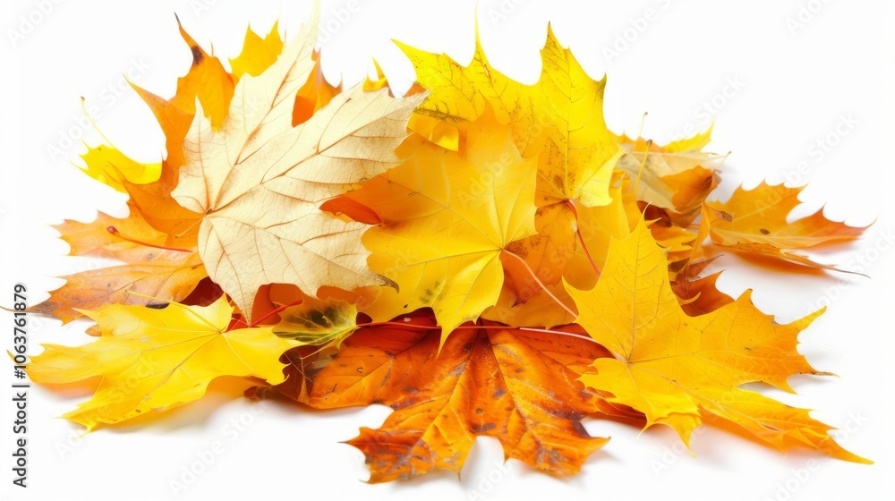 Pile of autumn leaves isolated on white background Pile of autumn leaves isolated on white background