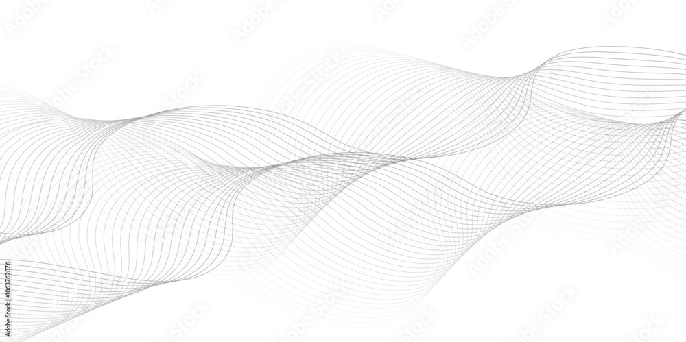 White wave curve lines banner background design. Abstract soft wave lines dynamic flowing gray light isolated background. Vector Illustration of the gray pattern of lines. Black stripes on white .
White wave curve lines banner background design. Abstract soft wave lines dynamic flowing gray light isolated background. Vector Illustration of the gray pattern of lines. Black stripes on white .