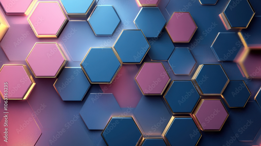 Abstract Background of hexagonal Shapes in dark brown and pink Colors Abstract Background of hexagonal Shapes in dark brown and pink Colors