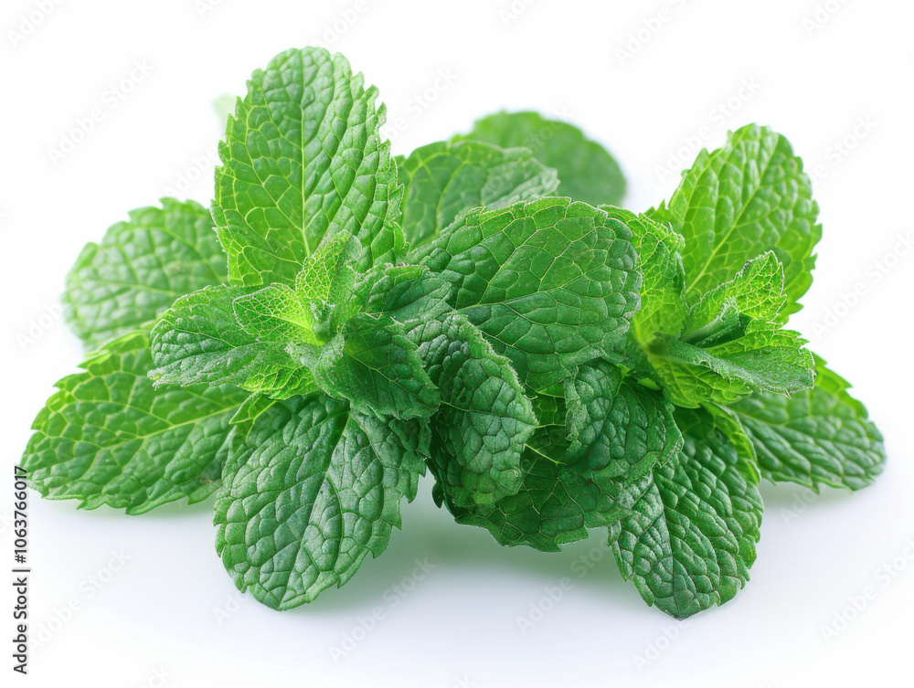 Mint leaves isolated on white background Mint leaves isolated on white background