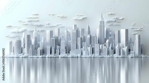 White Cityscape 3D Illustra...