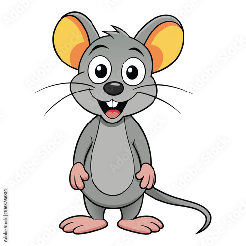 funny mouse on white background