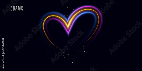 love frame design, abstract circle design, star