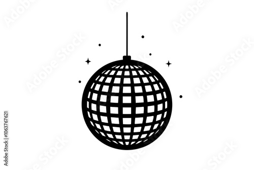 New Year Disco Ball | isolated vector illustration on white background