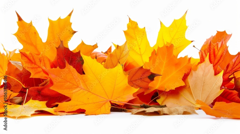 Pile of autumn leaves isolated on white background Pile of autumn leaves isolated on white background