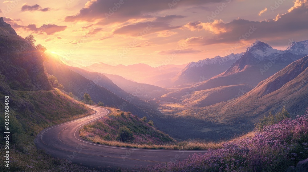 Serene Twilight Drive Through Scenic Mountain Valley Serene Twilight Drive Through Scenic Mountain Valley