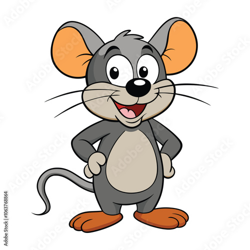 funny mouse on white background