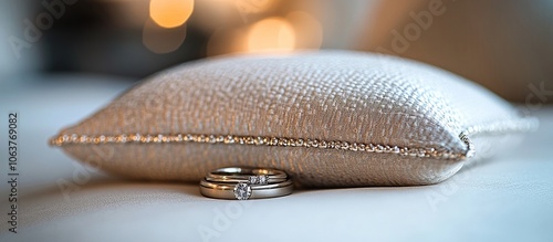 Wedding Rings on a Pillow photo