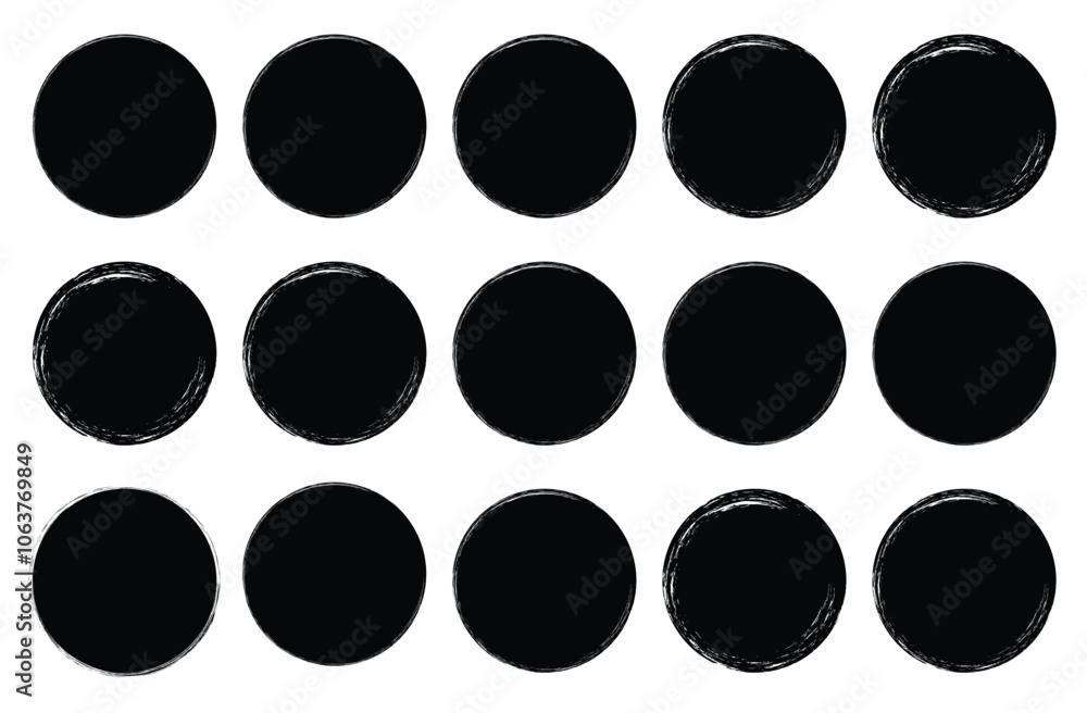 Black stamp vector. Collection for grunge badge, seal, ink and stamp design template. Round vector isolated on white background. A circular background of black ink drawn by hand. Eps file 14. Black stamp vector. Collection for grunge badge, seal, ink and stamp design template. Round vector isolated on white background. A circular background of black ink drawn by hand. Eps file 14.