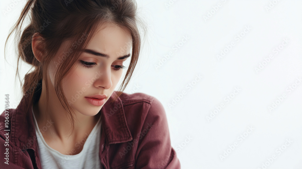 portrait of sad or depressed young woman