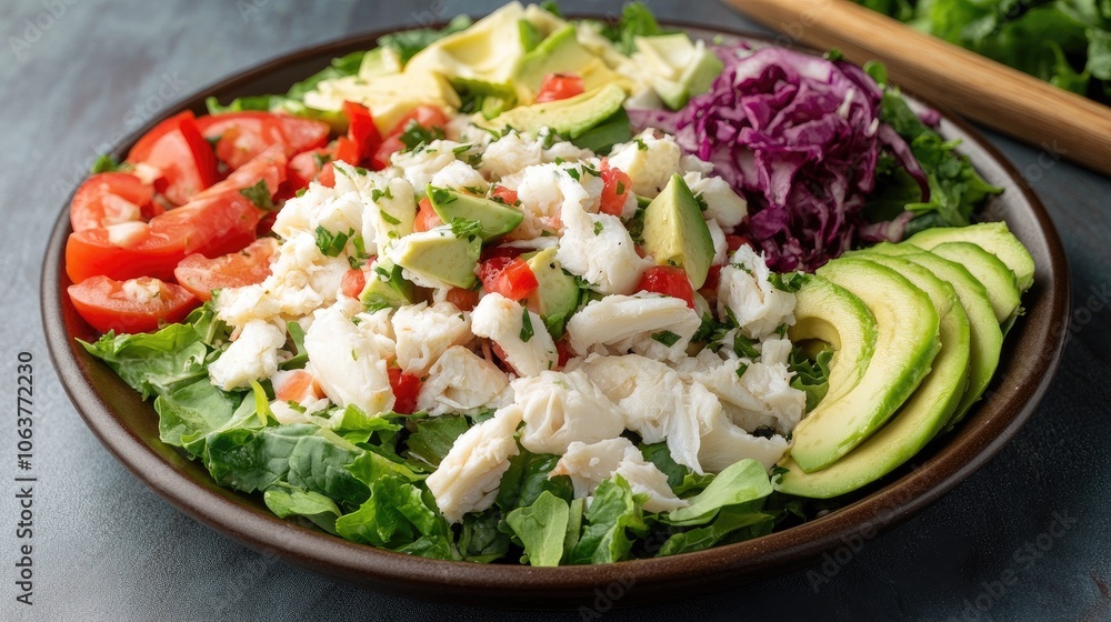 Fresh Salad with Avocado and Crab Meat Fresh Salad with Avocado and Crab Meat