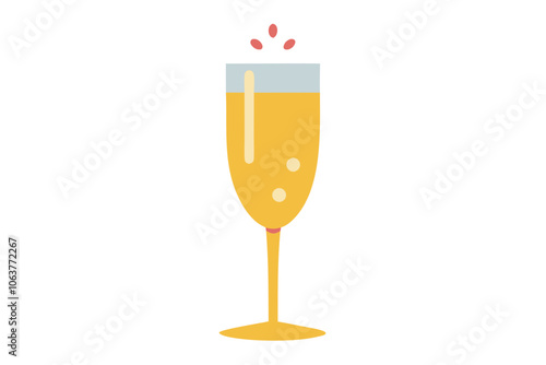 New Year Champagne Glasses | isolated vector illustration on white background