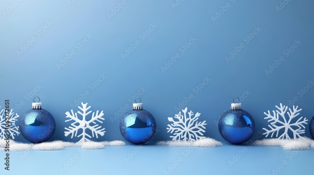 Festive Blue Backdrop with Delicate Snowflakes Festive Blue Backdrop with Delicate Snowflakes