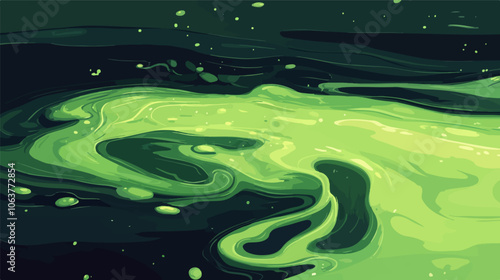 Illustration on the topic of environmental pollution. Water pollution.