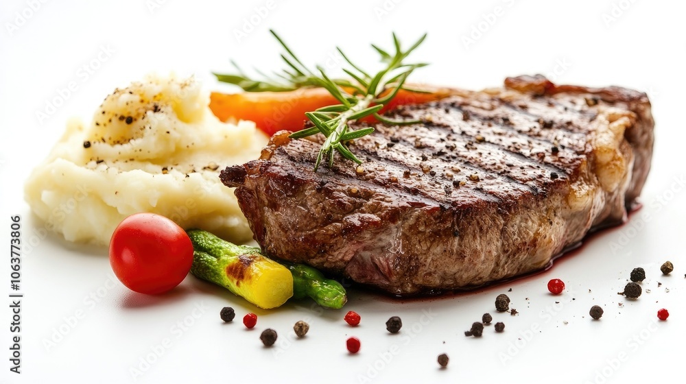 Grilled Steak with Vegetables and Mashed Potatoes Grilled Steak with Vegetables and Mashed Potatoes