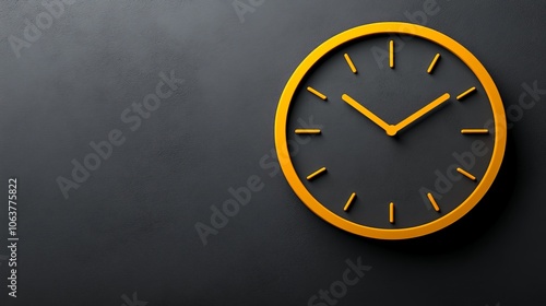 Wallpaper Mural Time Management: Modern Orange Clock on Dark Gray Wall  Torontodigital.ca