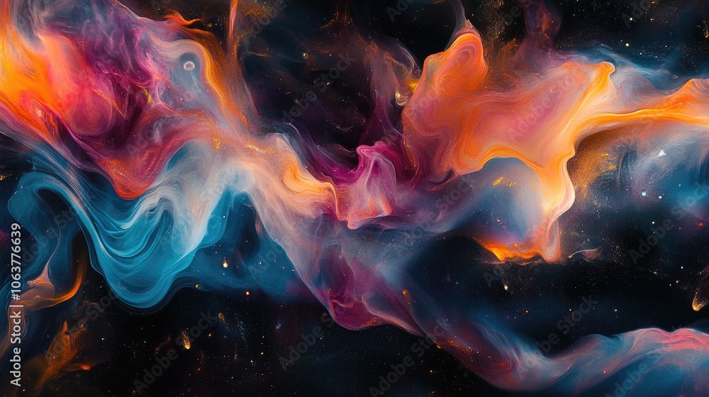 Colorful Abstract Galaxy Background in Vivid Swirls Colorful Abstract Galaxy Background in Vivid Swirls