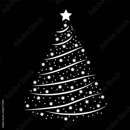 Christmas Tree Window Stencil Template - Festive Holiday Stencil Design