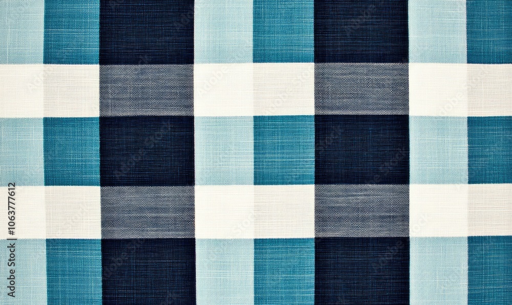 Abstract blue and white checkered pattern design on fabric texture. Abstract blue and white checkered pattern design on fabric texture.