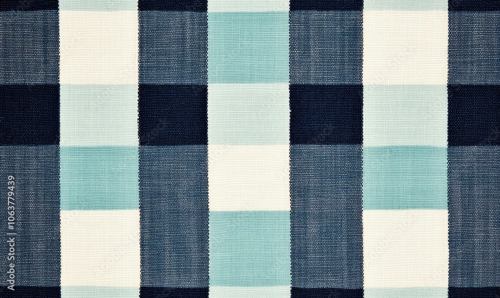 Colorful geometric pattern with blue and white squares, perfect for backgrounds or textile designs. Colorful geometric pattern with blue and white squares, perfect for backgrounds or textile designs.