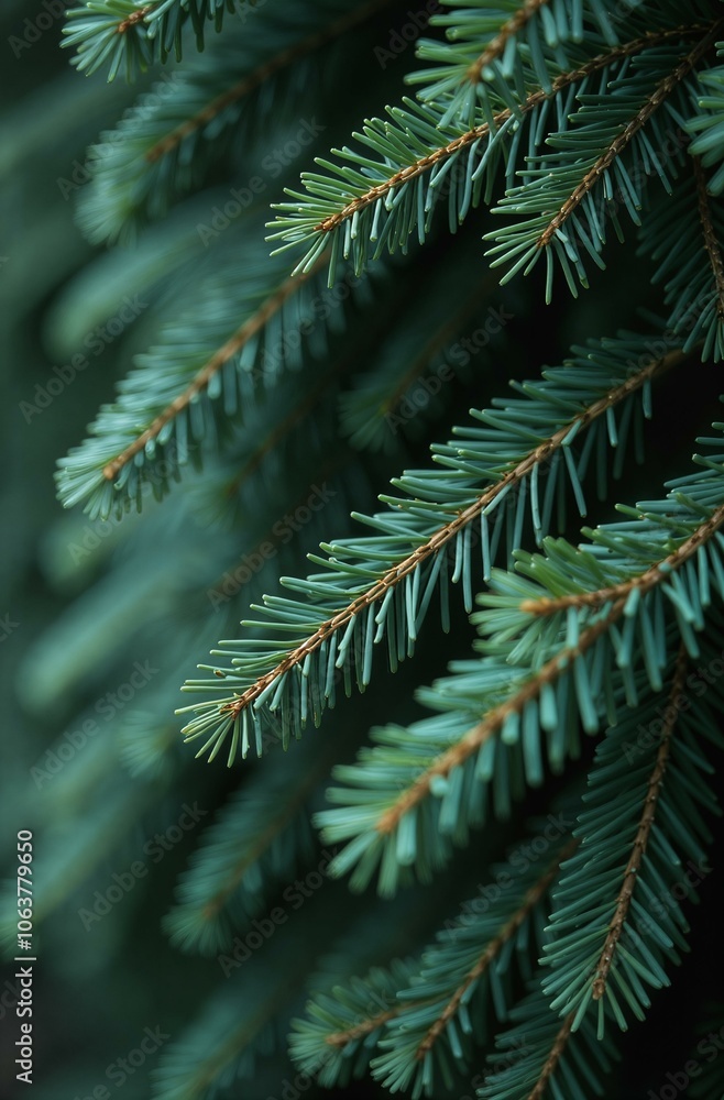 Christmas tree close, macro background of spruce branches