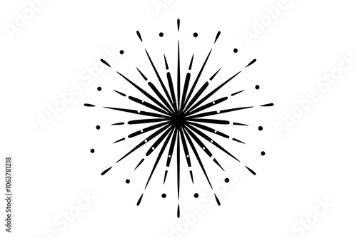 New Year Fireworks Burst | isolated vector illustration on white background