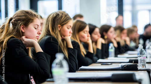 sleepy audience members during lengthy presentation