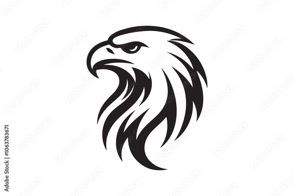 Eagle head silhouette vector art illustration Eagle head silhouette vector art illustration
