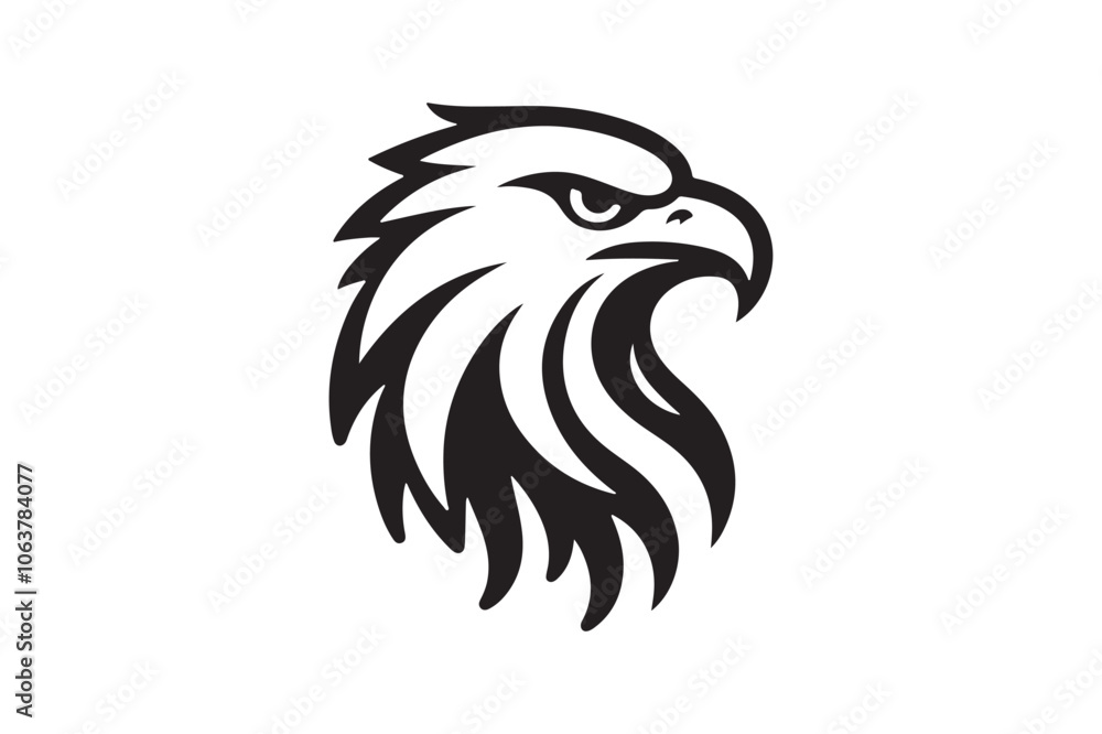 Obraz premium Eagle head silhouette vector art illustration