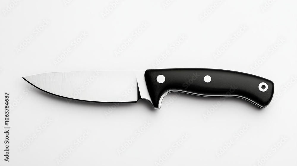 Sleek Black and Silver Fixed Blade Knife Sleek Black and Silver Fixed Blade Knife