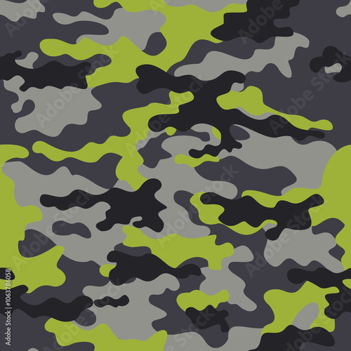 
modern camouflage pattern, gray black yellow background, fashion design for textiles