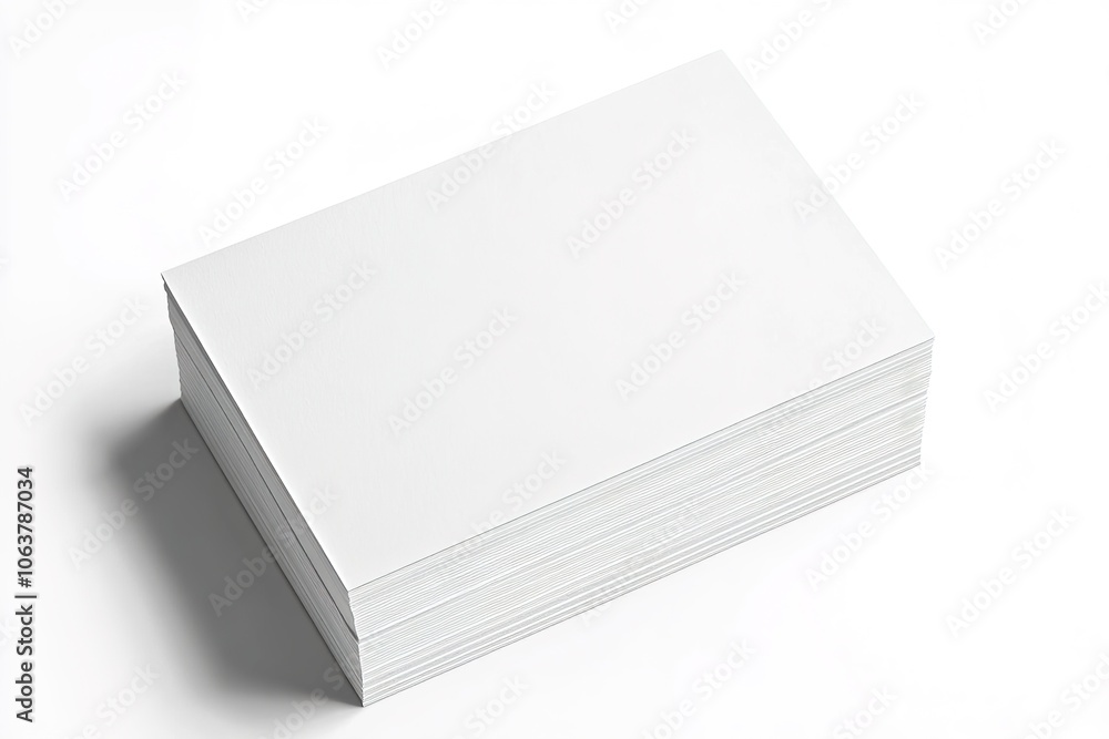 Stack of blank white paper on light background. Stack of blank white paper on light background.