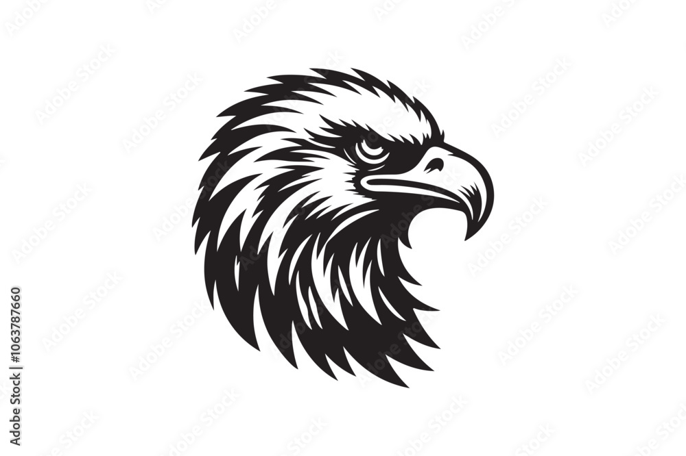 Eagle head silhouette vector art illustration Eagle head silhouette vector art illustration