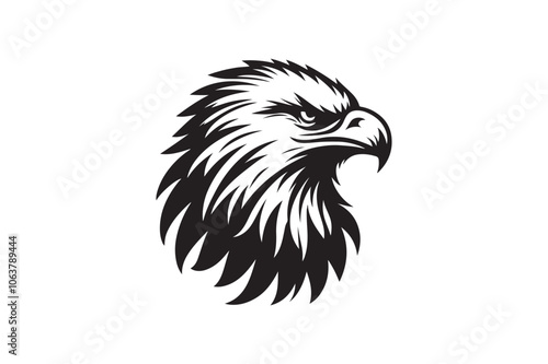 Eagle head silhouette vector art illustration photo