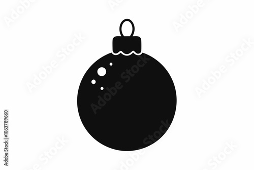 Christmas bauble silhouette vector, Christmas ball symbol icon design.