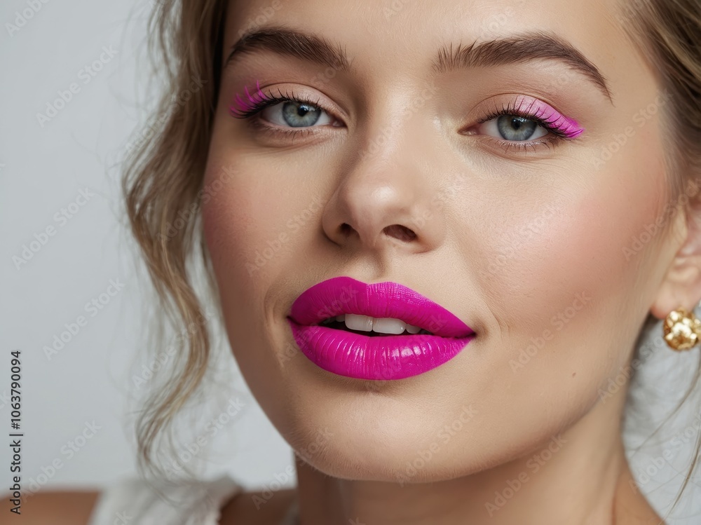 A captivating portrait of a woman showcasing her stunning eyes and perfectly shaped lips, highlighting her natural beauty and charm A captivating portrait of a woman showcasing her stunning eyes and perfectly shaped lips, highlighting her natural beauty and charm