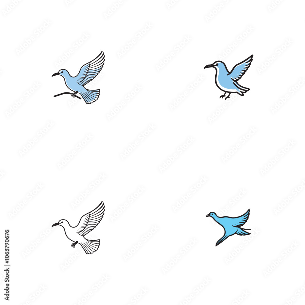 Obraz premium Seagul bird logo icon vector