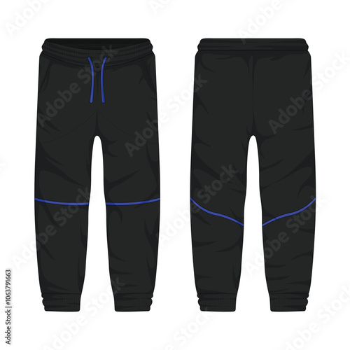 Men sports training pants mockup front and back view