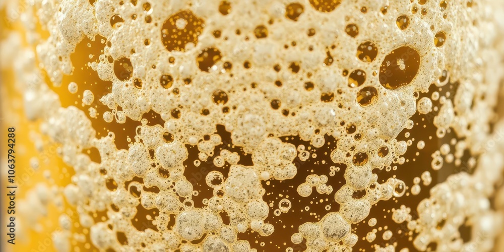Close up of beer glass with bubbles, creating a bubbly and refreshing texture, bar, refreshing Close up of beer glass with bubbles, creating a bubbly and refreshing texture, bar, refreshing